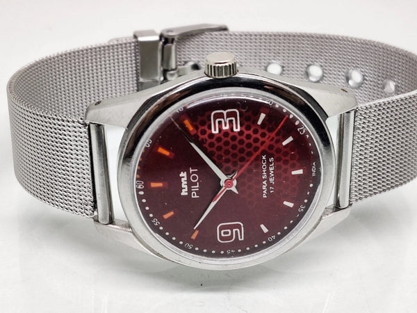 Hmt Pilot Mechanical Handwinding Movement stainless Steel Para Shock 17 Jewels Analog Dial Wrist Watch For Men National Watches