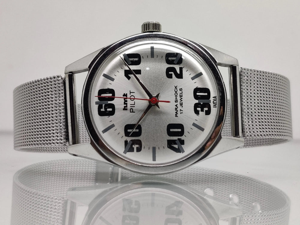 Hmt Pilot Mechanical Handwinding Movement stainless Steel Para Shock 17 Jewels Analog Dial Wrist Watch For Men National Watches