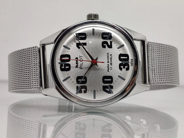 Hmt Pilot Mechanical Handwinding Movement stainless Steel Para Shock 17 Jewels Analog Dial Wrist Watch For Men National Watches