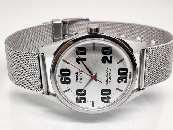 Hmt Pilot Mechanical Handwinding Movement stainless Steel Para Shock 17 Jewels Analog Dial Wrist Watch For Men National Watches