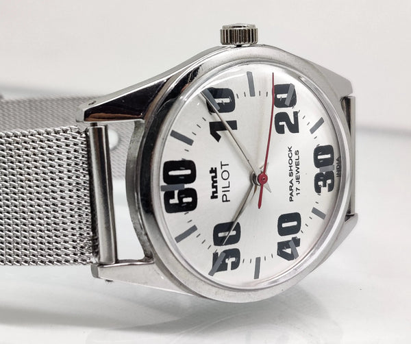 Hmt Pilot Mechanical Handwinding Movement stainless Steel Para Shock 17 Jewels Analog Dial Wrist Watch For Men National Watches