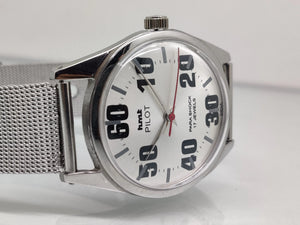 Hmt Pilot Mechanical Handwinding Movement stainless Steel Para Shock 17 Jewels Analog Dial Wrist Watch For Men National Watches