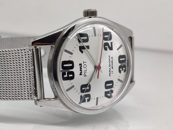 Hmt Pilot Mechanical Handwinding Movement stainless Steel Para Shock 17 Jewels Analog Dial Wrist Watch For Men National Watches