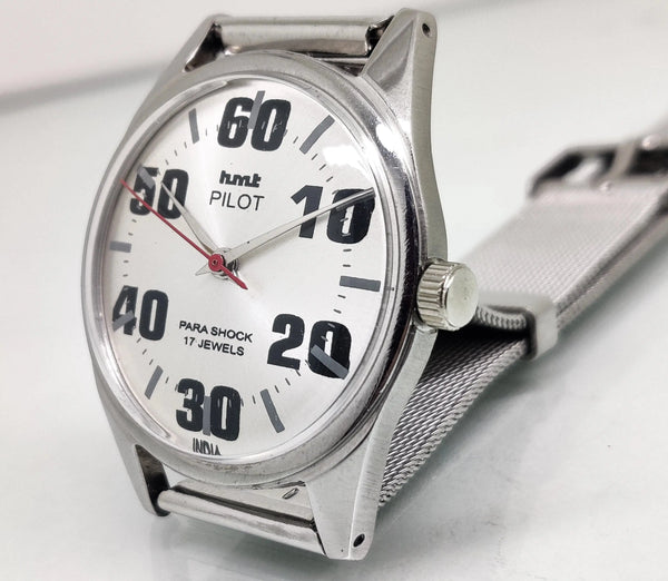 Hmt Pilot Mechanical Handwinding Movement stainless Steel Para Shock 17 Jewels Analog Dial Wrist Watch For Men National Watches