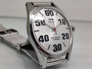 Hmt Pilot Mechanical Handwinding Movement stainless Steel Para Shock 17 Jewels Analog Dial Wrist Watch For Men National Watches