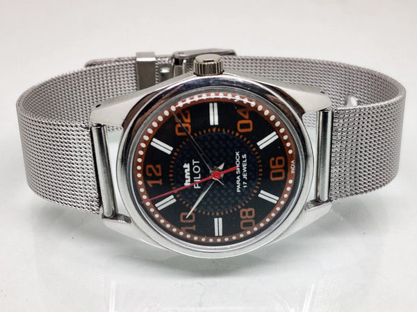 Hmt Pilot Mechanical Handwinding Movement stainless Steel Para Shock 17 Jewels Analog Dial Wrist Watch For Men National Watches