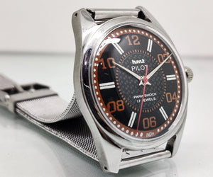 Hmt Pilot Mechanical Handwinding Movement stainless Steel Para Shock 17 Jewels Analog Dial Wrist Watch For Men National Watches