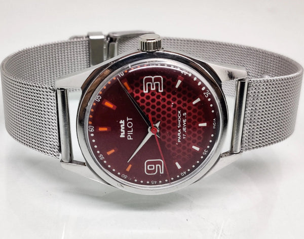 Hmt Pilot Mechanical Handwinding Movement stainless Steel Para Shock 17 Jewels Analog Dial Wrist Watch For Men National Watches