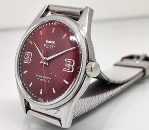 Hmt Pilot Mechanical Handwinding Movement stainless Steel Para Shock 17 Jewels Analog Dial Wrist Watch For Men National Watches