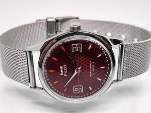 Hmt Pilot Mechanical Handwinding Movement stainless Steel Para Shock 17 Jewels Analog Dial Wrist Watch For Men National Watches