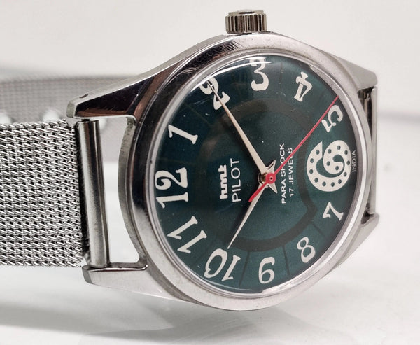 Hmt Pilot Mechanical Handwinding Movement stainless Steel Para Shock 17 Jewels Analog Dial Wrist Watch For Men National Watches