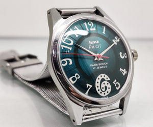 Hmt Pilot Mechanical Handwinding Movement stainless Steel Para Shock 17 Jewels Analog Dial Wrist Watch For Men National Watches