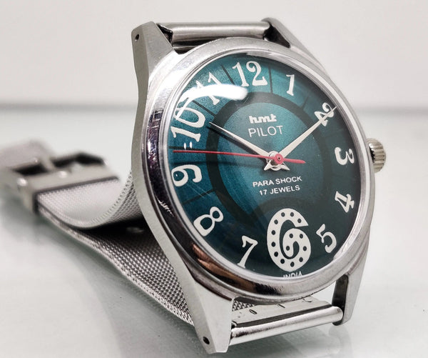 Hmt Pilot Mechanical Handwinding Movement stainless Steel Para Shock 17 Jewels Analog Dial Wrist Watch For Men National Watches