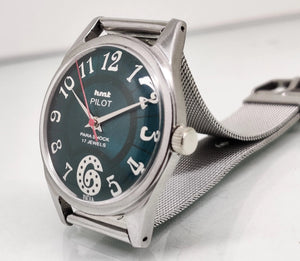 Hmt Pilot Mechanical Handwinding Movement stainless Steel Para Shock 17 Jewels Analog Dial Wrist Watch For Men National Watches