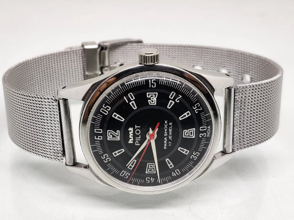 Hmt Pilot Mechanical Handwinding Movement stainless Steel Para Shock 17 Jewels Analog Dial Wrist Watch For Men National Watches