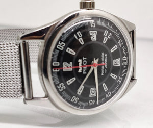 Hmt Pilot Mechanical Handwinding Movement stainless Steel Para Shock 17 Jewels Analog Dial Wrist Watch For Men National Watches