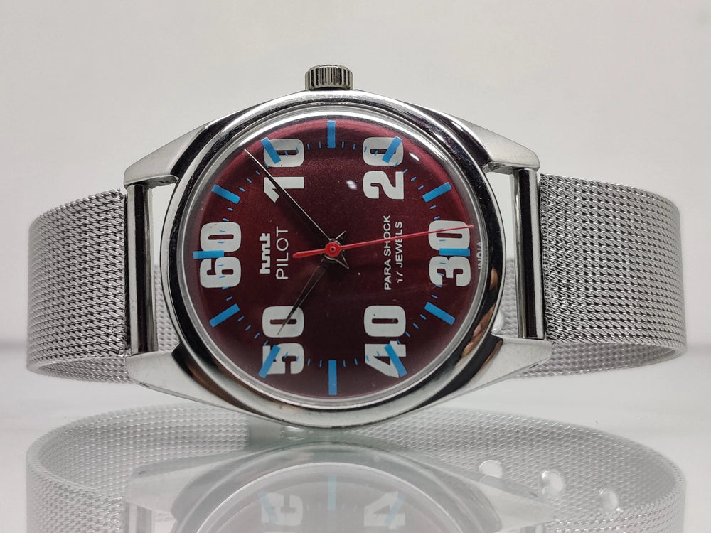 Hmt Pilot Mechanical Handwinding Movement stainless Steel Para Shock 17 Jewels Analog Dial Wrist Watch For Men National Watches