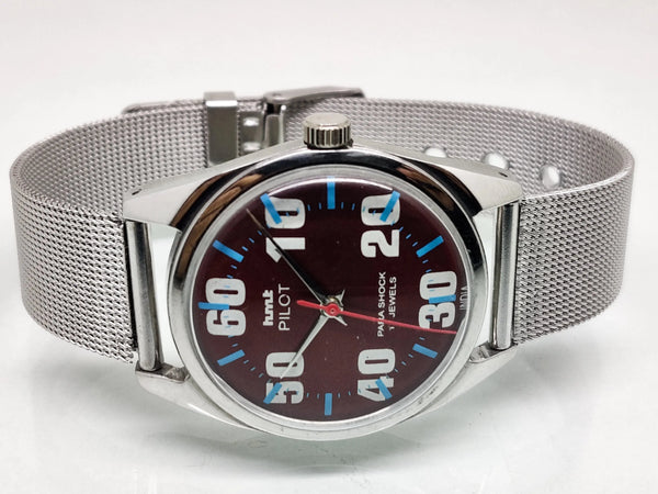 Hmt Pilot Mechanical Handwinding Movement stainless Steel Para Shock 17 Jewels Analog Dial Wrist Watch For Men National Watches