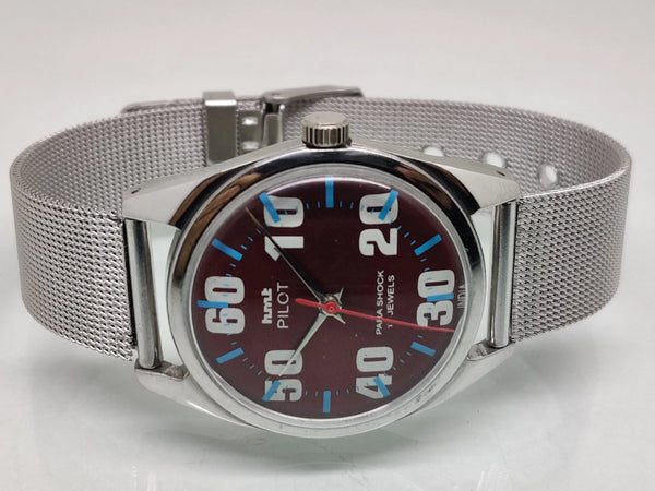 Hmt Pilot Mechanical Handwinding Movement stainless Steel Para Shock 17 Jewels Analog Dial Wrist Watch For Men National Watches