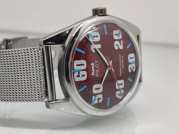Hmt Pilot Mechanical Handwinding Movement stainless Steel Para Shock 17 Jewels Analog Dial Wrist Watch For Men National Watches