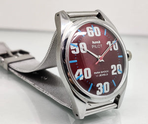 Hmt Pilot Mechanical Handwinding Movement stainless Steel Para Shock 17 Jewels Analog Dial Wrist Watch For Men National Watches
