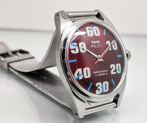 Hmt Pilot Mechanical Handwinding Movement stainless Steel Para Shock 17 Jewels Analog Dial Wrist Watch For Men National Watches