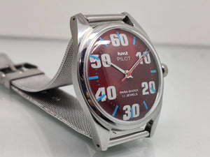 Hmt Pilot Mechanical Handwinding Movement stainless Steel Para Shock 17 Jewels Analog Dial Wrist Watch For Men National Watches
