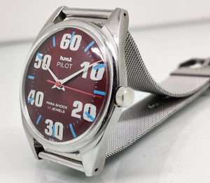 Hmt Pilot Mechanical Handwinding Movement stainless Steel Para Shock 17 Jewels Analog Dial Wrist Watch For Men National Watches