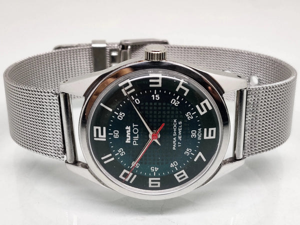 Hmt Pilot Mechanical Handwinding Movement stainless Steel Para Shock 17 Jewels Analog Dial Wrist Watch For Men National Watches