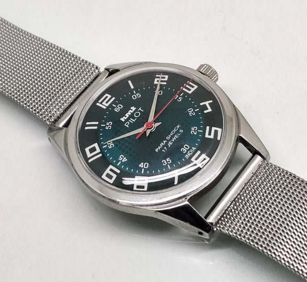 Hmt Pilot Mechanical Handwinding Movement stainless Steel Para Shock 17 Jewels Analog Dial Wrist Watch For Men National Watches