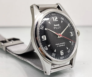 Hmt Pilot Mechanical Handwinding Movement stainless Steel Para Shock 17 Jewels Analog Dial Wrist Watch For Men National Watches