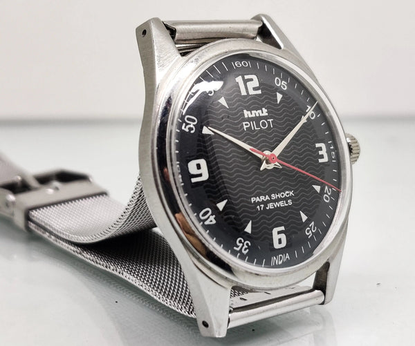 Hmt Pilot Mechanical Handwinding Movement stainless Steel Para Shock 17 Jewels Analog Dial Wrist Watch For Men National Watches