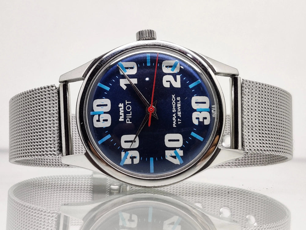 Hmt Pilot Mechanical Handwinding Movement stainless Steel Para Shock 17 Jewels Analog Dial Wrist Watch For Men National Watches