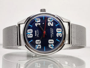 Hmt Pilot Mechanical Handwinding Movement stainless Steel Para Shock 17 Jewels Analog Dial Wrist Watch For Men National Watches
