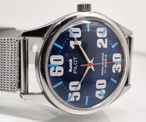Hmt Pilot Mechanical Handwinding Movement stainless Steel Para Shock 17 Jewels Analog Dial Wrist Watch For Men National Watches