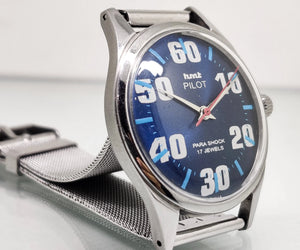 Hmt Pilot Mechanical Handwinding Movement stainless Steel Para Shock 17 Jewels Analog Dial Wrist Watch For Men National Watches