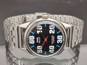 Hmt Pilot Mechanical Handwinding Movement stainless Steel Para Shock 17 Jewels Analog Dial Wrist Watch For Men National Watches