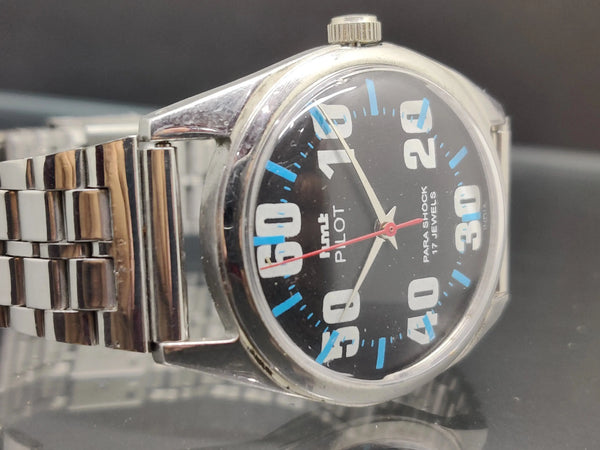 Hmt Pilot Mechanical Handwinding Movement stainless Steel Para Shock 17 Jewels Analog Dial Wrist Watch For Men National Watches