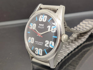 Hmt Pilot Mechanical Handwinding Movement stainless Steel Para Shock 17 Jewels Analog Dial Wrist Watch For Men National Watches