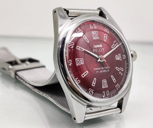 Hmt Pilot Mechanical Handwinding Movement stainless Steel Para Shock 17 Jewels Analog Dial Wrist Watch For Men National Watches