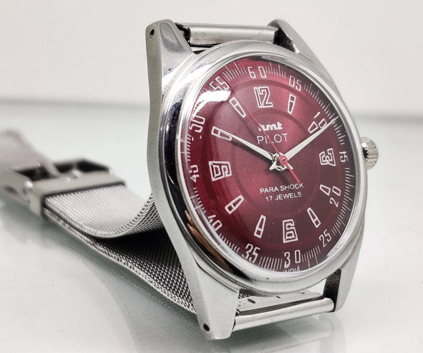 Hmt Pilot Mechanical Handwinding Movement stainless Steel Para Shock 17 Jewels Analog Dial Wrist Watch For Men National Watches