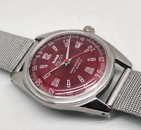 Hmt Pilot Mechanical Handwinding Movement stainless Steel Para Shock 17 Jewels Analog Dial Wrist Watch For Men National Watches