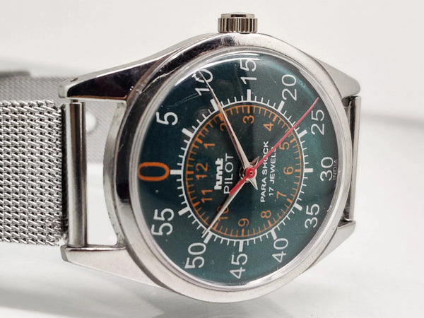Hmt Pilot Mechanical Handwinding Movement stainless Steel Para Shock 17 Jewels Analog Dial Wrist Watch For Men National Watches