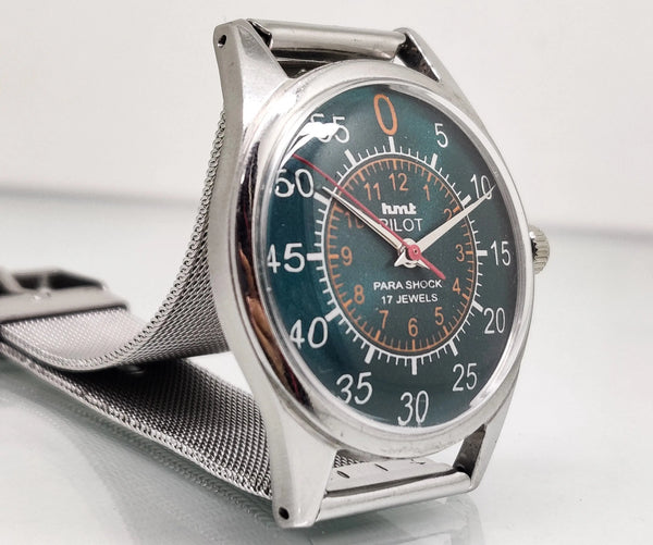 Hmt Pilot Mechanical Handwinding Movement stainless Steel Para Shock 17 Jewels Analog Dial Wrist Watch For Men National Watches