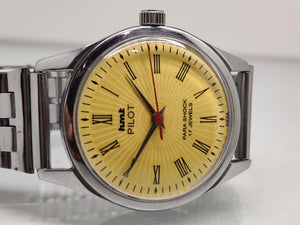 Hmt Pilot Mechanical Handwinding Movement stainless Steel Para Shock 17 Jewels Analog Dial Wrist Watch For Men National Watches