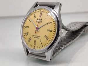 Hmt Pilot Mechanical Handwinding Movement stainless Steel Para Shock 17 Jewels Analog Dial Wrist Watch For Men National Watches