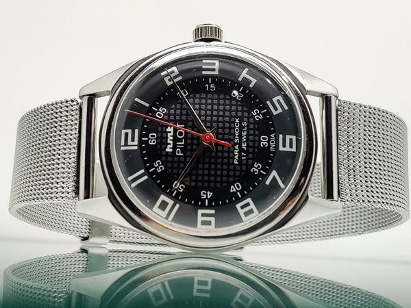 Hmt Pilot Mechanical Handwinding Movement stainless Steel Para Shock 17 Jewels Analog Dial Wrist Watch For Men National Watches