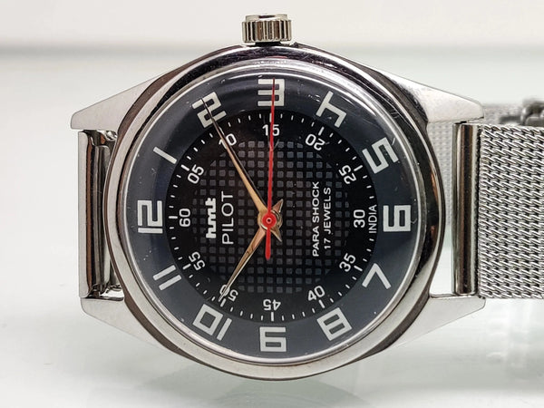 Hmt Pilot Mechanical Handwinding Movement stainless Steel Para Shock 17 Jewels Analog Dial Wrist Watch For Men National Watches