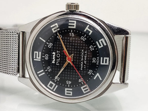 Hmt Pilot Mechanical Handwinding Movement stainless Steel Para Shock 17 Jewels Analog Dial Wrist Watch For Men National Watches