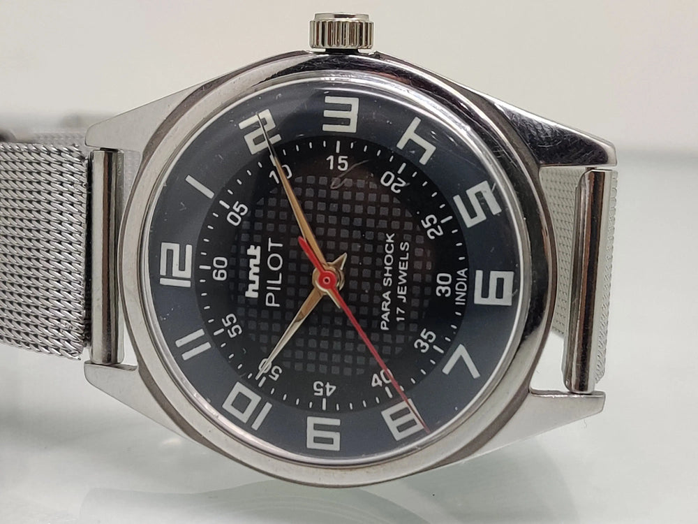 Hmt Pilot Mechanical Handwinding Movement stainless Steel Para Shock 17 Jewels Analog Dial Wrist Watch For Men National Watches